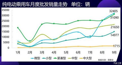 电动汽车，销量，微型电动车,中型电动车,电动汽车