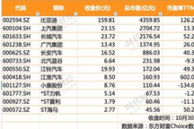 10月汽车股：比亚迪市值两月涨出个长城汽车，广汽股价涨幅夺冠
