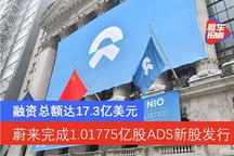 蔚来汽车完成1.01775亿股ADS新股发行 融资总额达17.3亿美元