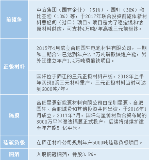 國軒高科，國軒高科,電池