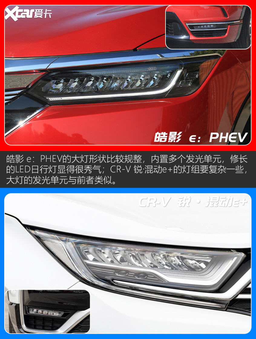 皓影 e：PHEV对比CR-V 锐·混动e 