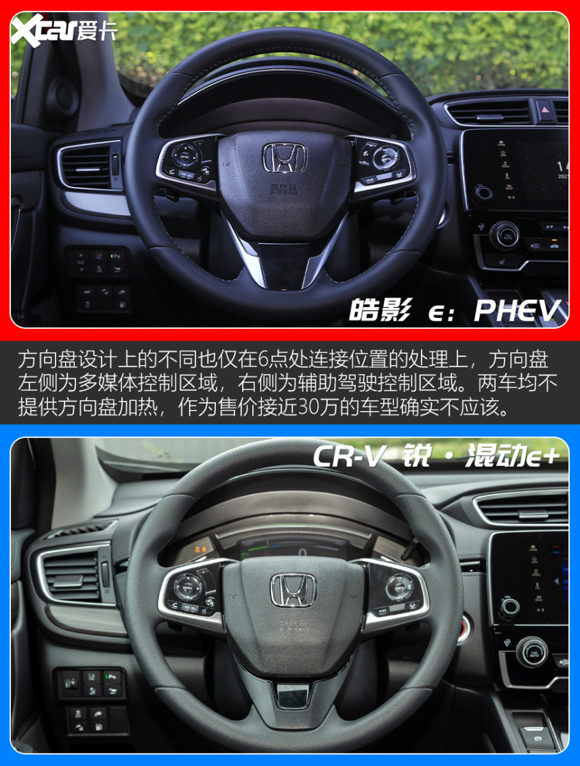 皓影 e：PHEV对比CR-V 锐·混动e 