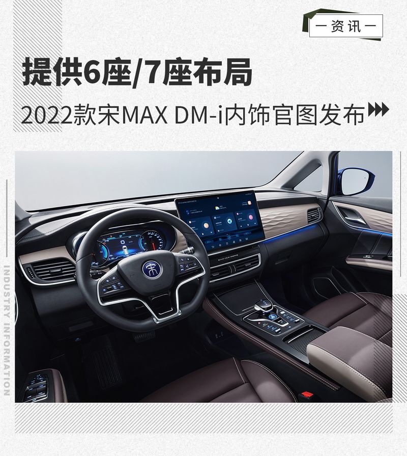 Различные компоновки сидений, опубликованы официальные изображения интерьера Song MAX DM-i 2022 года.