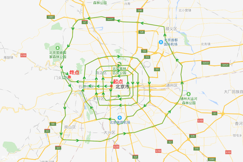 特斯拉Model 3續(xù)航測試路線圖