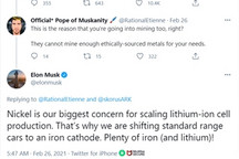 马斯克：特斯拉更多电动车将搭载磷酸铁锂电池