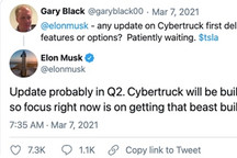 马斯克：特斯拉可能在第二季度发布Cybertruck更新