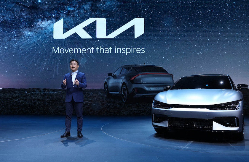 Эксклюзивная электрическая модель EV6 дебютирует в Китае, Kia представляет новый логотип в Китае