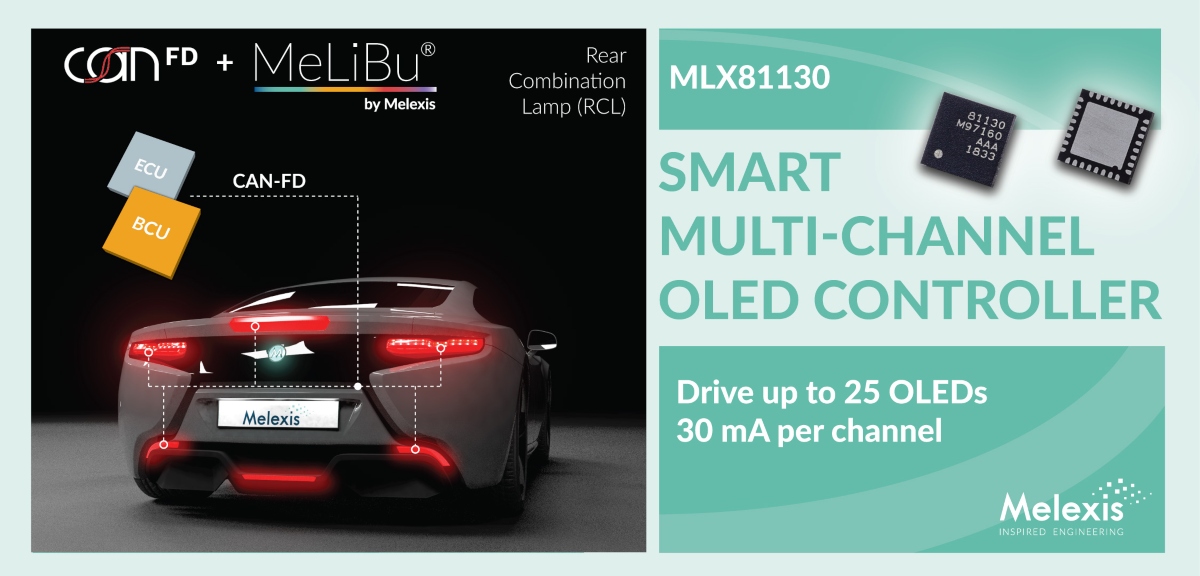 Дальновидная технология, Melexis, интеллектуальный контроллер MLX81130, светодиодное/OLED-освещение 