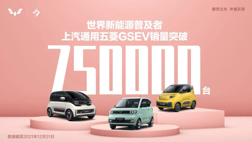 После получения короны продажи небольших новых энергетических автомобилей Wuling превысили 750 000 единиц.