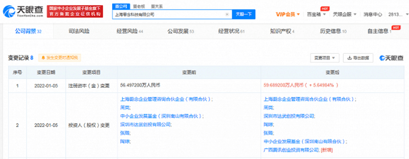 騰訊入股上海零念科技