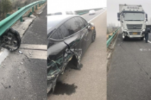 网传特斯拉后轮脱落事故 官方回应：轮子被撞掉、与召回无关