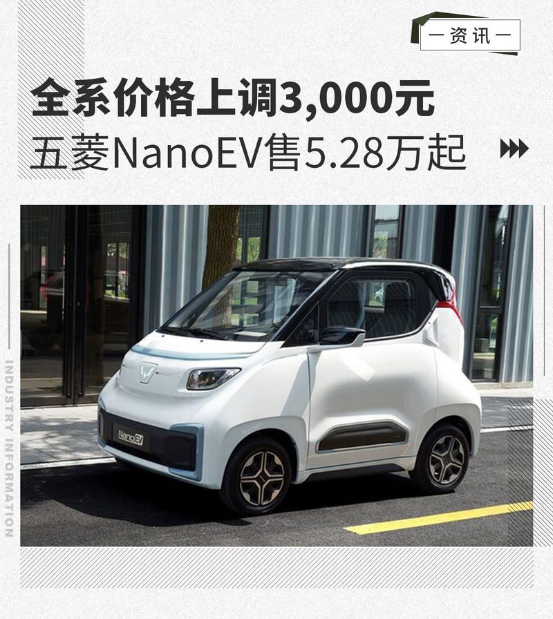 Цены на все серии увеличены на 3000 юаней, Wuling NanoEV начинается с 52 800 юаней.