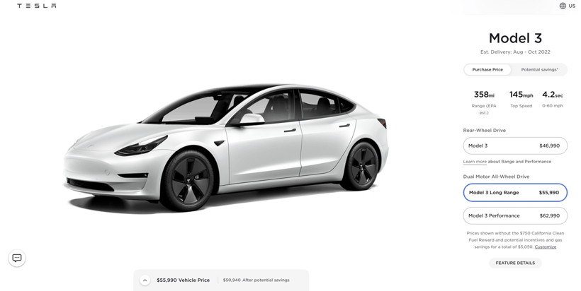 特斯拉Model 3在美漲價
