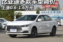 上涨0.6-1.6万 比亚迪多款网约车型调价
