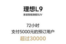 订单超3万 理想L9用户预订单细节公布