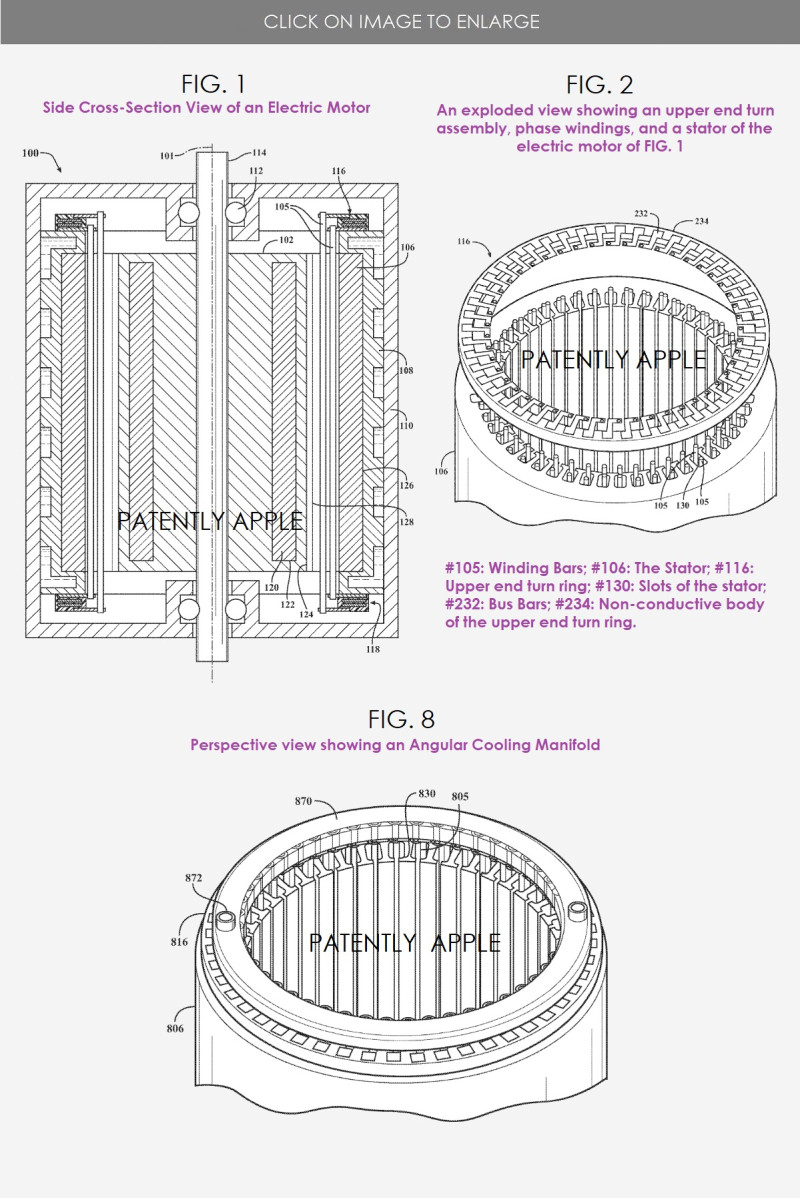 苹果获泰坦项目新专利 一种带有绕线定子和端匝冷却的电机