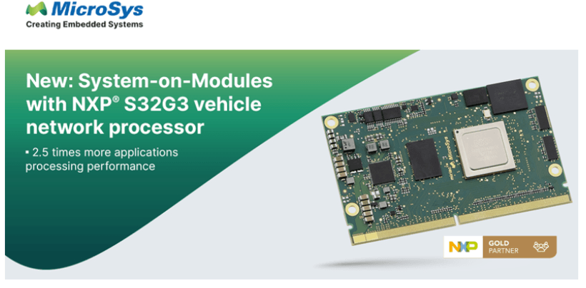 MicroSys擴(kuò)展基于NXP S32G的miriac? SOM系列可擴(kuò)展性