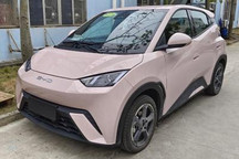 猛男粉配色 比亚迪海鸥实车图片曝光