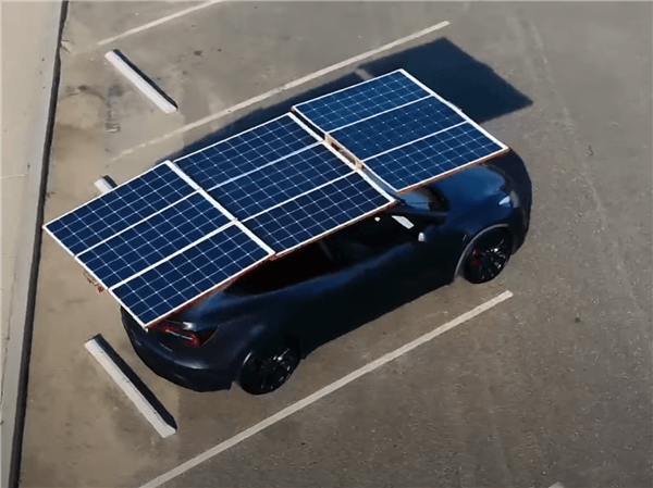 特斯拉車主自制太陽能充電套件：“曬暖”5小時(shí) 續(xù)航96公里
