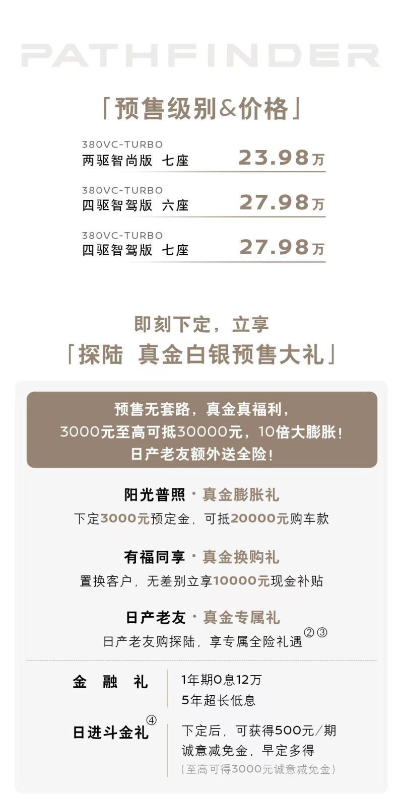 东风日产探陆开启预售 推3款车型/预售23.98万起