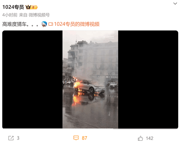 零跑C11電動車馬路上自燃：整車被大火吞沒