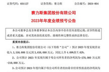 赛力斯:预计2023年净亏损21亿元-27亿元