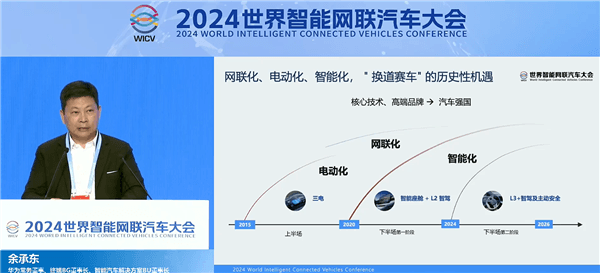 余承東：華為L3級自動駕駛技術即將商用 呼吁加快法規支持落地