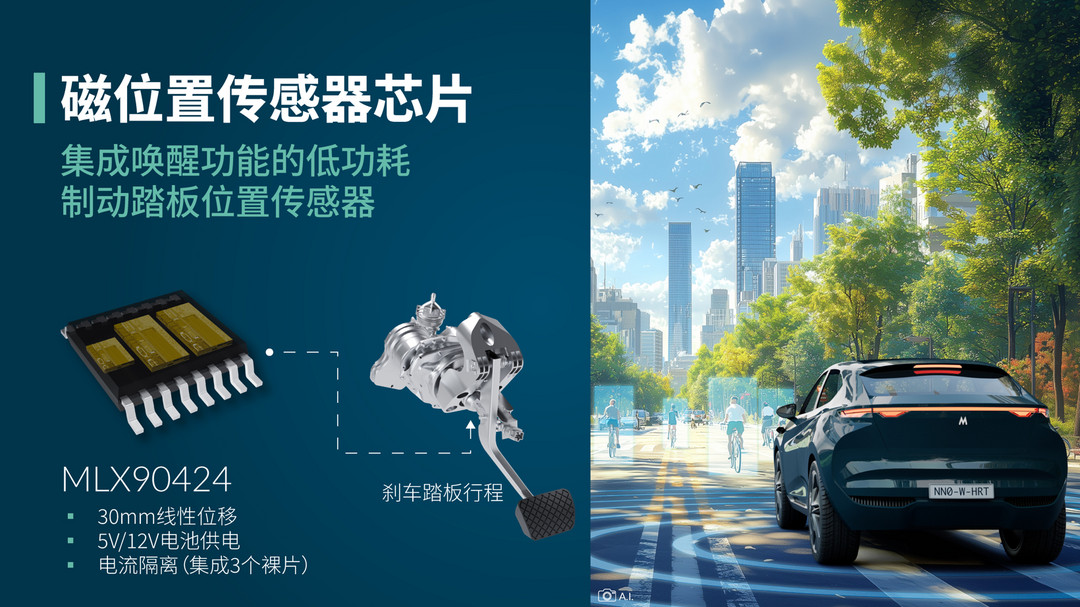 Melexis推出汽車制動(dòng)踏板位置傳感器，集成喚醒功能