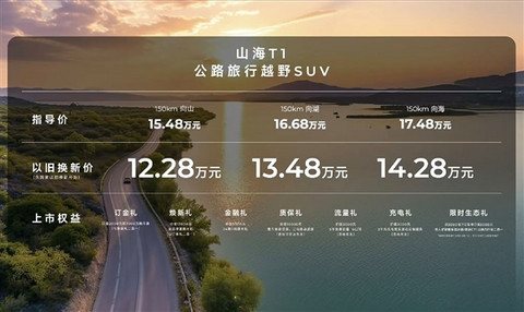 长城方盒子SUV再迎新对手！捷途山海T1上市：15.48万起