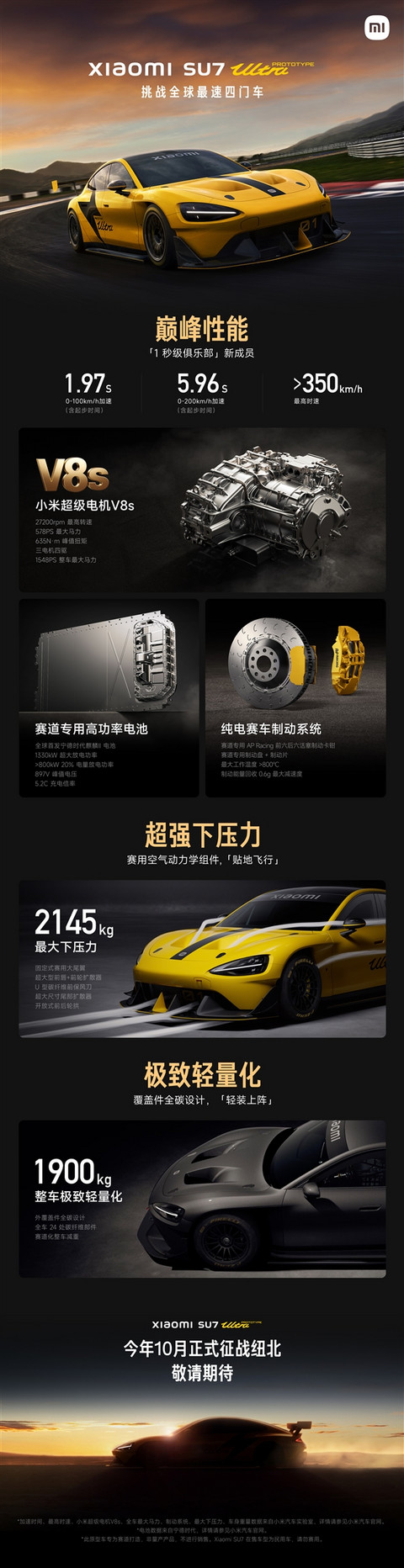 售价超80万元！小米SU7 Ultra量产版开启预约：明晚发布