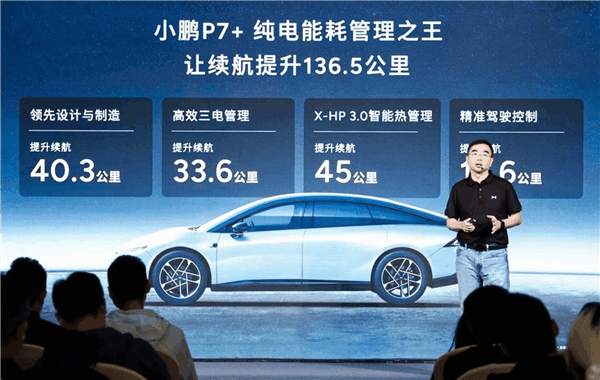 小鹏P7+电耗低至11.6kWh/100km 每公里出行成本最低4分钱