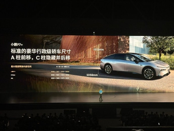 C級轎車空間王者！小鵬P7+正式亮相：88%得房率同級第一