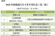 2024年第二批新能源汽车下乡车型目录发布，共45款