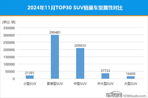 2024年11月TOP30 SUV销量投诉量对应点评