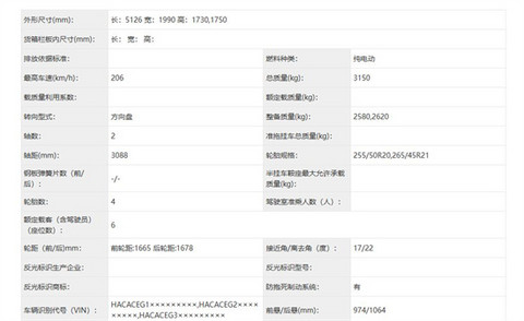 昊铂HL申报信息曝光 将于明年2月开启预售