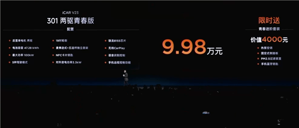 年輕人的電動小G越野SUV！奇瑞iCar V23上市：9.98萬起