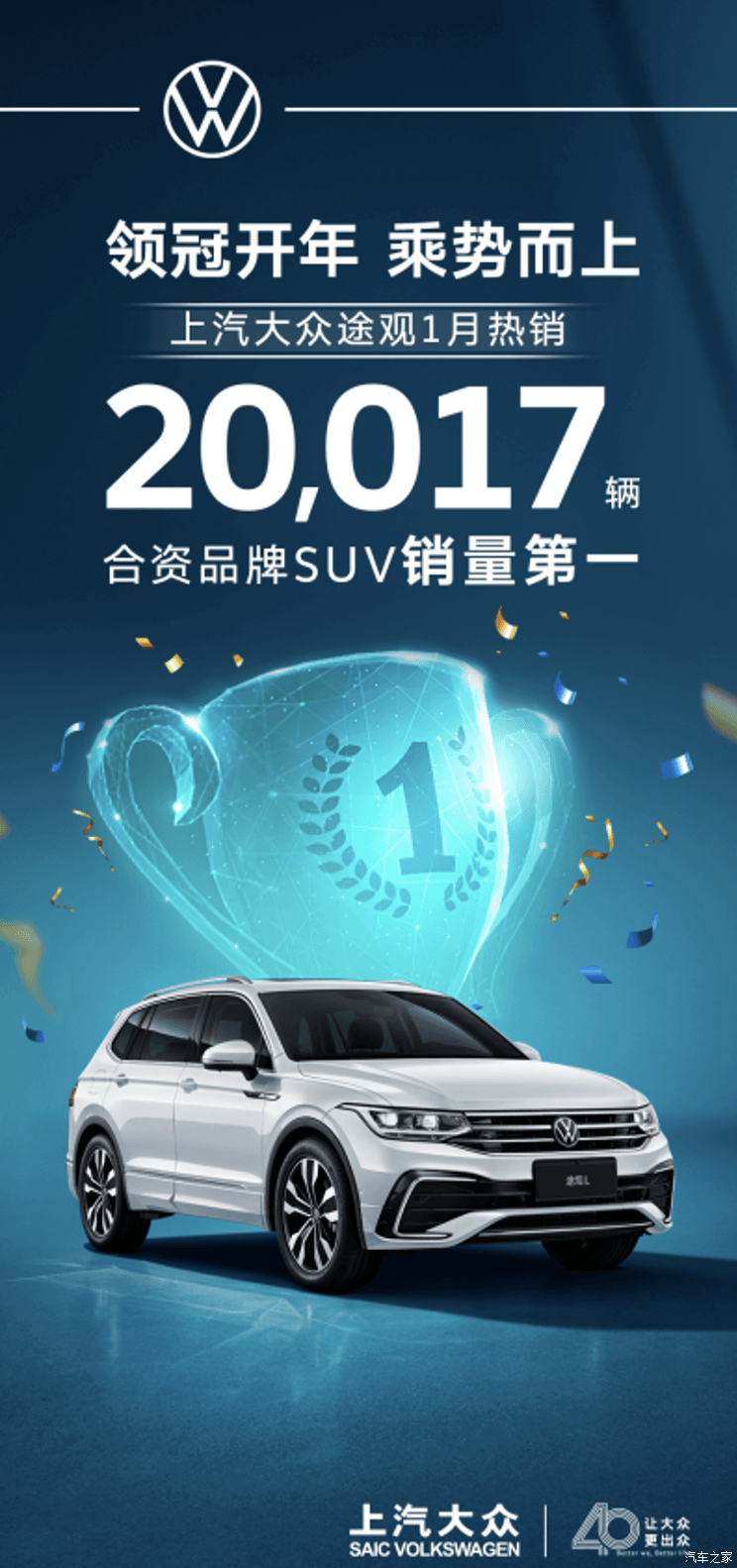 朗逸家族销量4万+ 上汽大众1月销量出炉