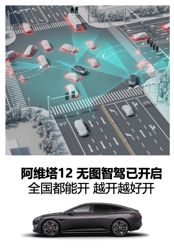 可用路段99.5%車企第一！阿維塔12“無圖”城區(qū)NCA今日起全國都能開