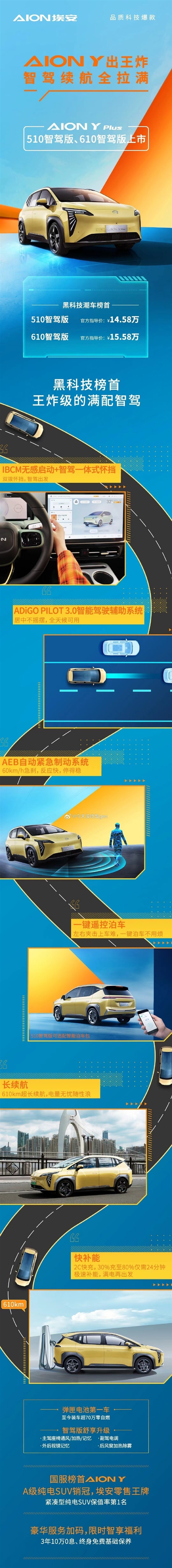 提供7項(xiàng)輔助駕駛功能！AION Y Plus智駕版上市：起售價(jià)14.58萬元