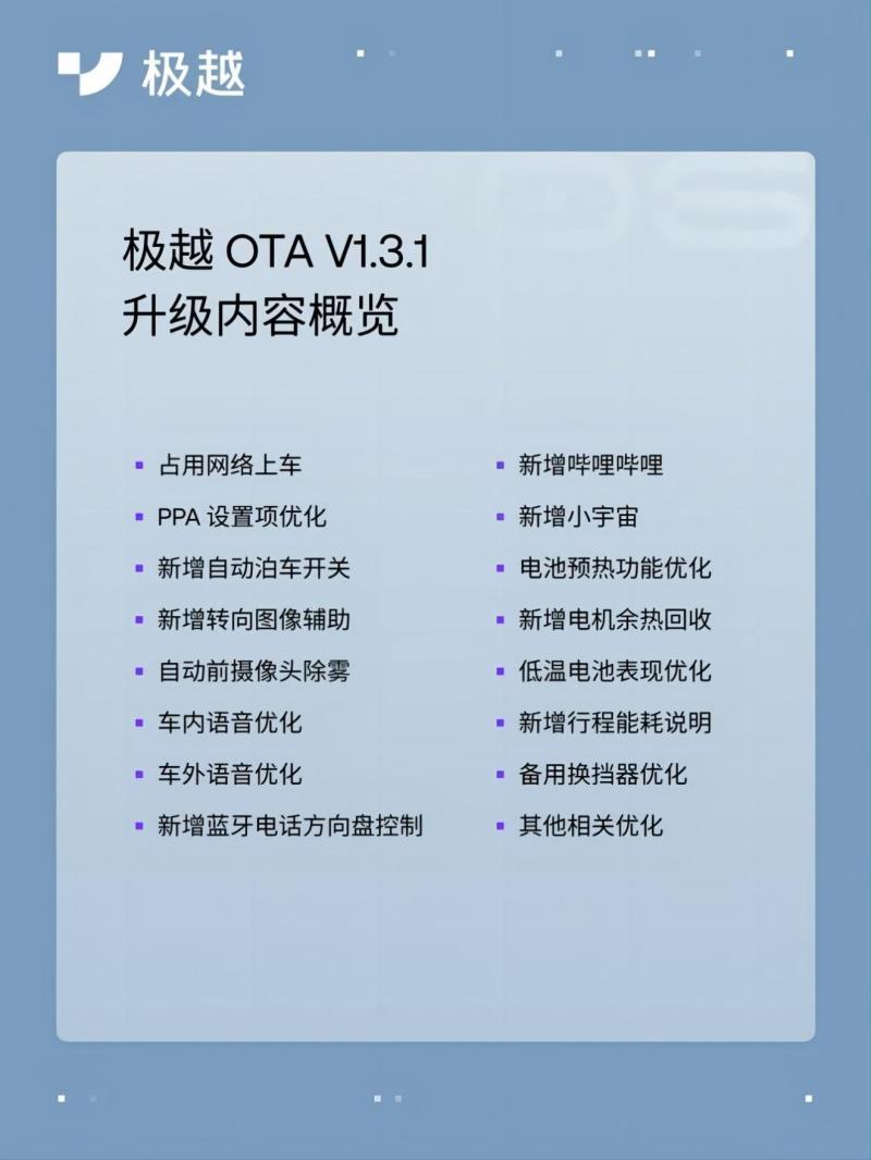 极越向全量用户OTA推送 OCC占用网络正式上车