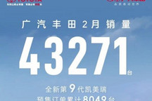共43271台！广汽丰田公布2月销量数据