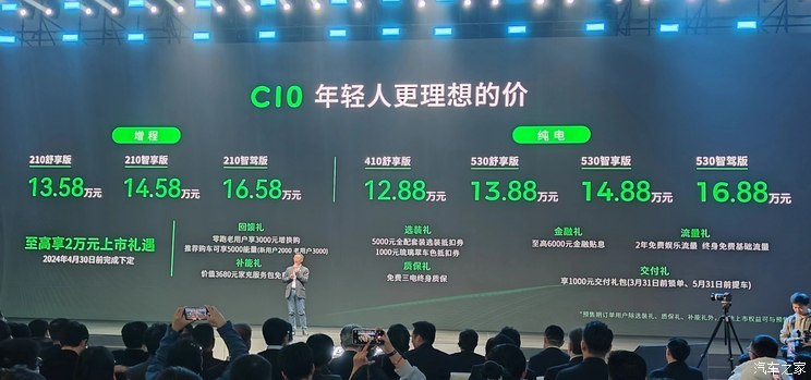 售12.88万起 纯电增程可选 零跑C10上市