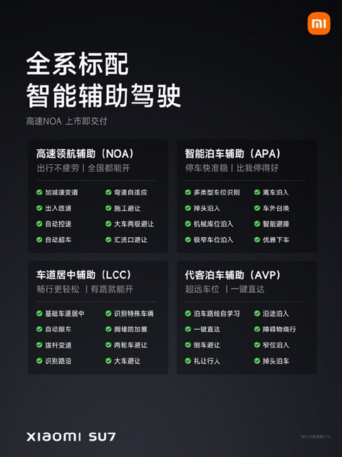 目标进入智能驾驶行业第一阵营 小米SU7城市领航8月全国开通