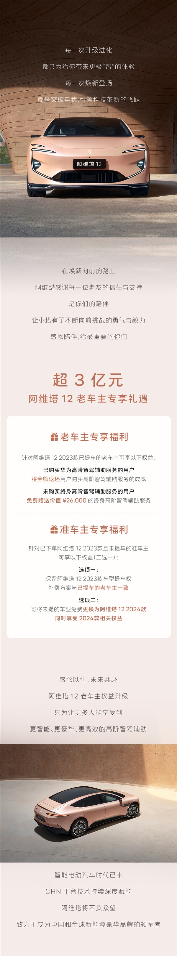 豪擲3個億！阿維塔12老車主有福了：華為ADS高階智駕免費送