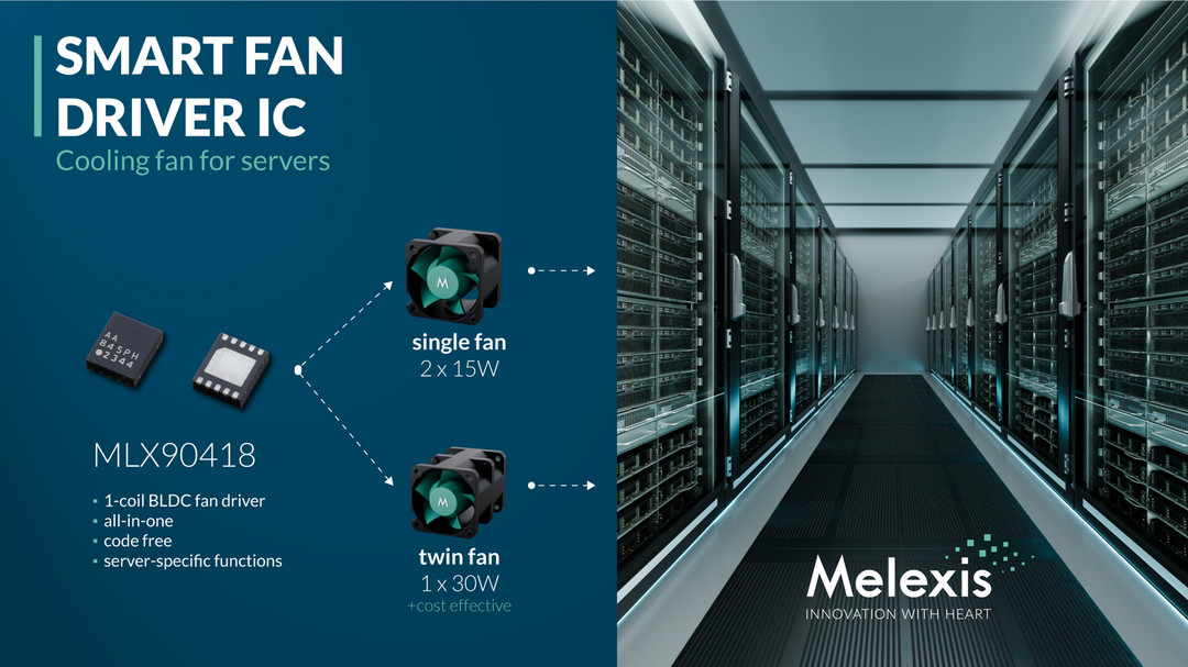 Melexis革新發(fā)布：無代碼單線圈驅動芯片，助力服務器散熱風扇高效升級