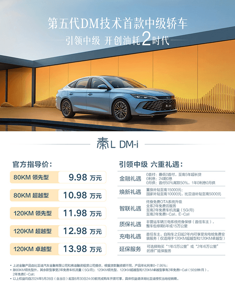 首搭第五代DM技术,“工业奇迹”秦L DM-i震撼上市,售价9.98万-13.98万元