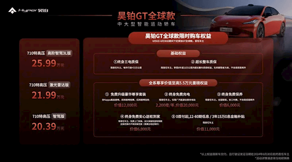 率先搭載“無圖全球通”智駕！昊鉑GT全球款上市：售價20.39萬元起