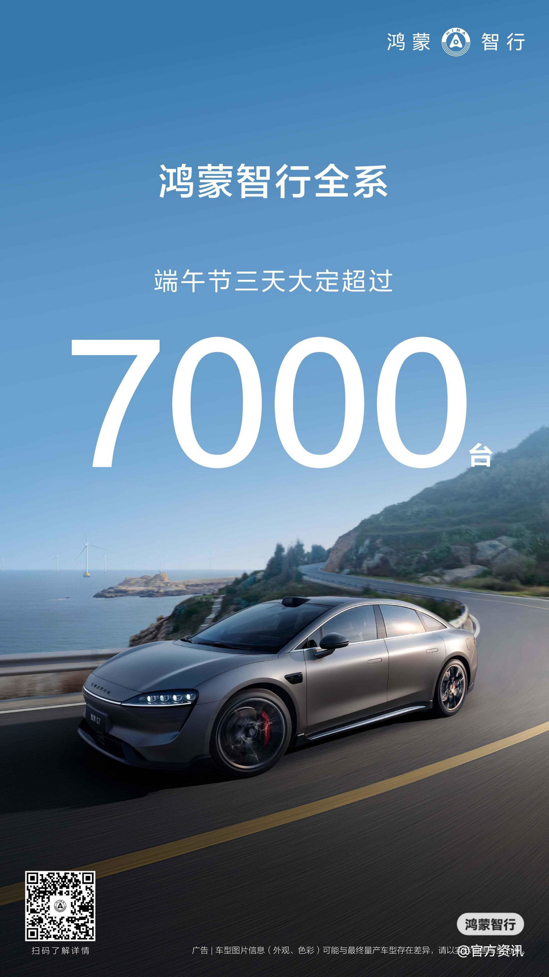 鸿蒙智行端午三天全系车型大定破7000台