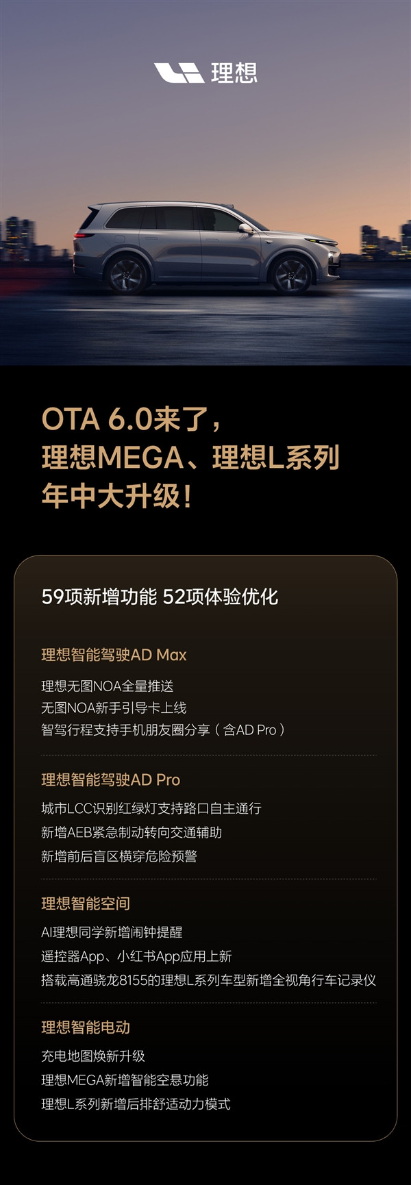 無圖NOA開啟全量推送 全國都能開！理想汽車正式推送OTA 6.0