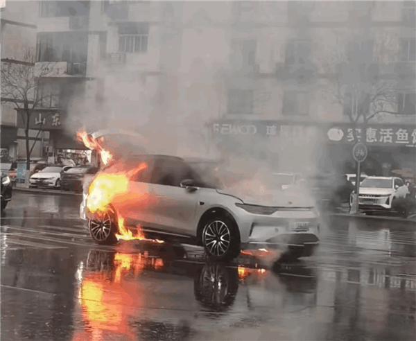 廣州街頭一零跑C11起火：漫天濃煙 整車被大火吞沒